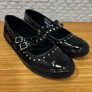 Converse Chuck Taylor All Stars Danity Mary Jane Studded Patent Leather Sz 10